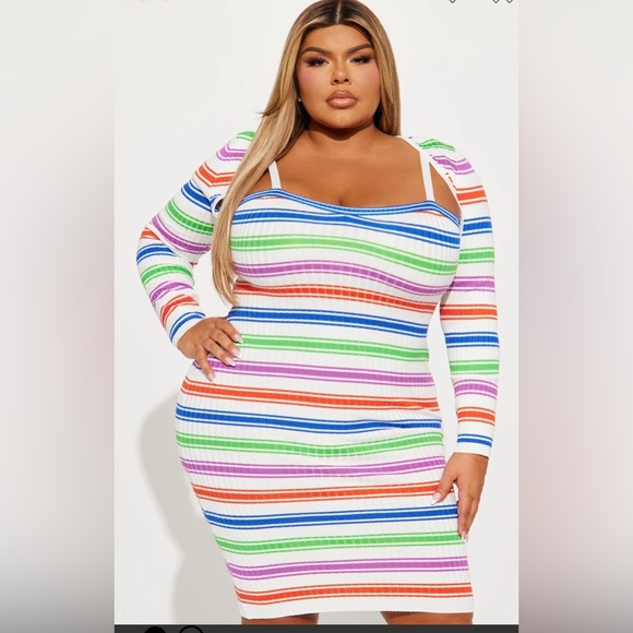 NWT Kayla (stretchy) Stripe Sweater Midi Dress. 🌸🌷 - Picture 3 of 6